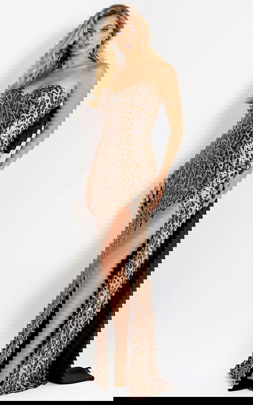 fitted high slit dress 48651