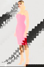 red strapless fitted dress 48664