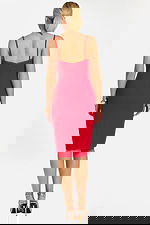 red fitted bodice midi dress 48664