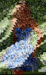 Floral Corset Dress With Tiered Ruffle Skirt