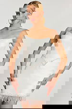 white embellished mini dress 48787