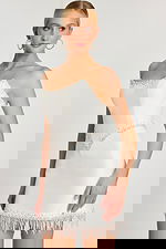 white fitted bodice embellished dress 48787