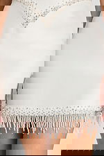 close up of a fringe embellished skirt 48787