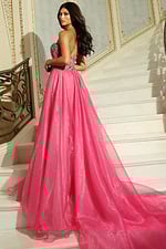 tulle pink ball gown 48906