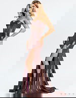 Metallic Gown with Rhinestone Accents and Slit 48971 - Image 14