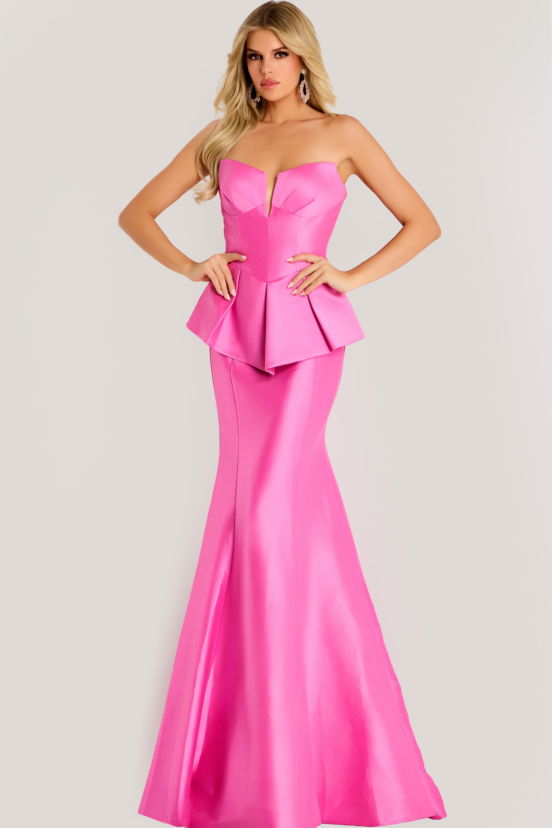 Peplum Gown With Mermaid Skirt 49071 | Jovani