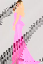 back of mermaid peplum pink dress 49071