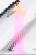 Glamorous sweetheart sequin gown with slit