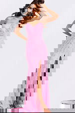 Elegant red gown with shimmering stripes