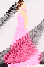 Tiered tulle prom gown with sweetheart neckline