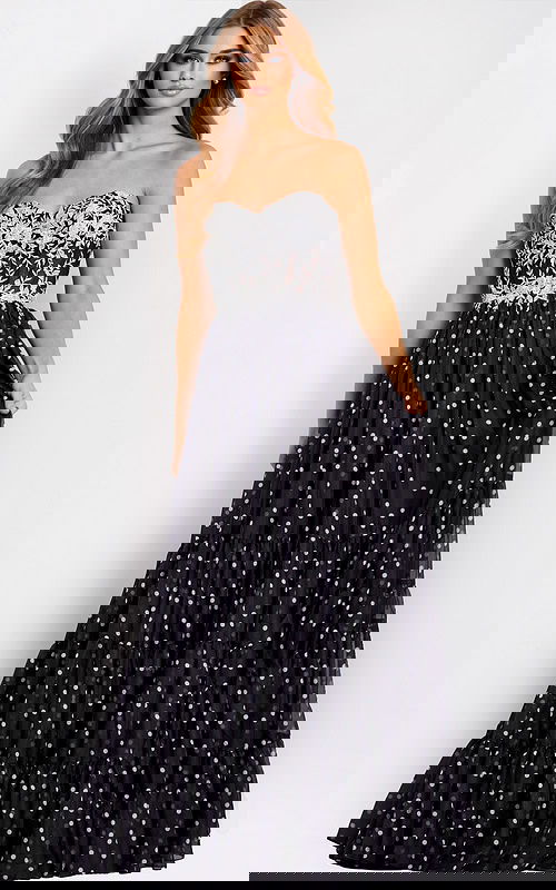 black and white a line dress 49086