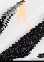 High-low tiered polka dot prom dress 49087