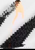 Black layered dress with sweetheart neckline 49087