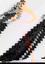 Strapless ruffle prom dress with playful style 49087