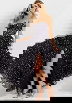 Sweetheart neckline gown with cascading ruffles 49087