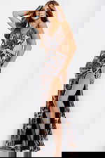 Sequin prom dress featuring bold leopard design