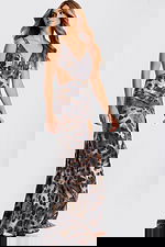 Metallic leopard print prom gown with sequins