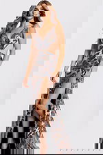 Shimmering strapless fitted prom dress