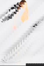 Elegant white prom gown with keyhole neckline