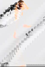 Modern fitted prom dress with embellished sleeves