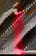 embellished one shoulder coral dress 49137