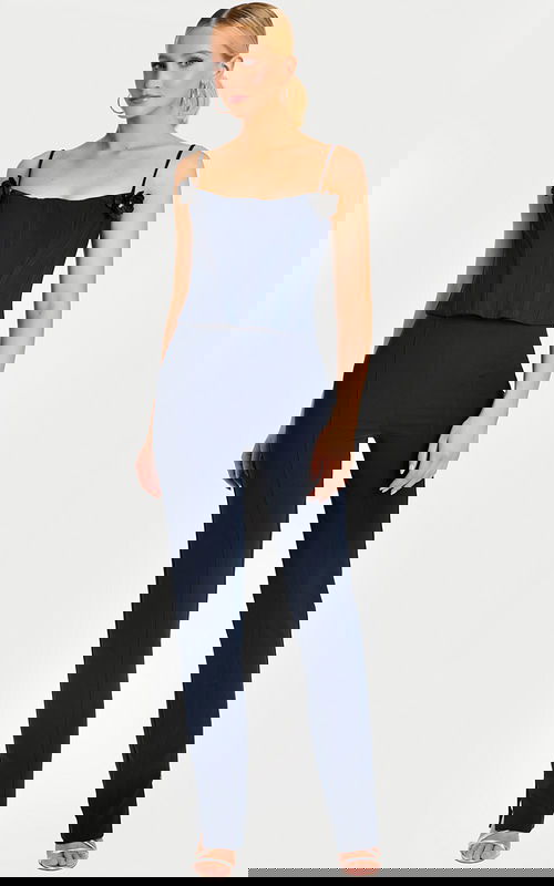 navy jumpsuit with corset bodice 49139