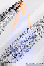 v neckline ruffled sleeve dress 49143