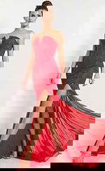 red trumpet beaded dress 49147