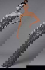 strapless fitted bodice with fully embellished fabric 49162