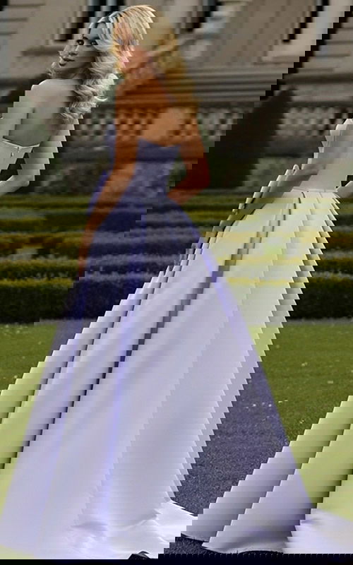 back of a line lilac dress 49196