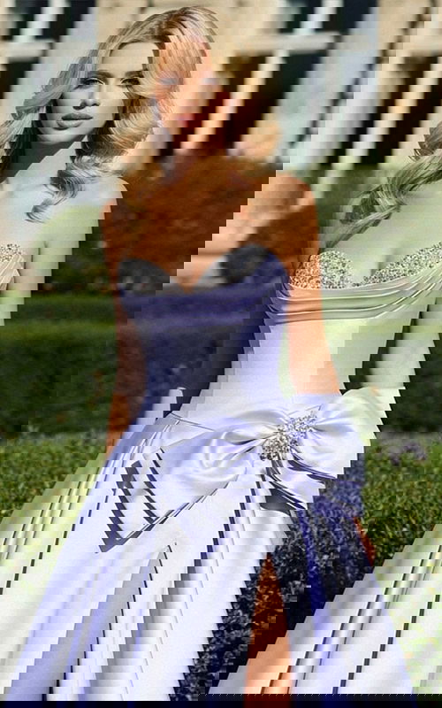 lilac a line dress with bow detail 49196