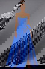 strapless embellished neckline a line dress 49196