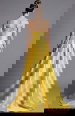 back of yellow ebmellished satin gown 49196