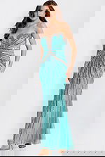 Evening gown with sweetheart neckline and open back