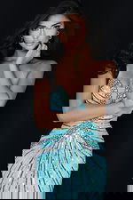 Strapless beaded gown with shimmering sequin details