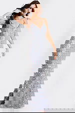 sequin evening dress with daring low back