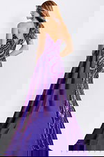 v back purple embellished dress 49226