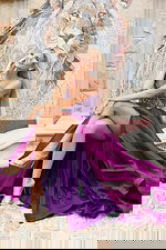 Strapless satin gown with embellished bodice