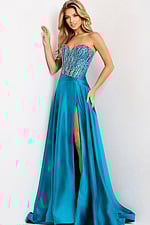 sweetheart neckline beaded bodice dress 43729