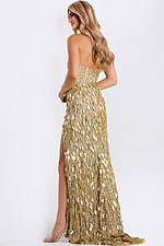 Glamorous strapless gold prom gown