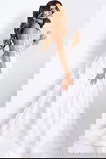 Strapless beaded ball gown with full skirt