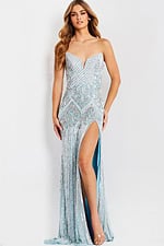 embellished blue dress 49248