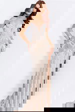 v neckline beaded dress 49248