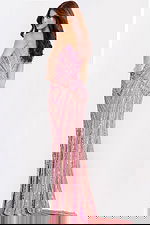 back of pink beaded dress 49265