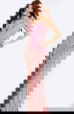 v neckline embellished dress 49265