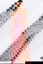 embellished pink cut out dress 49266