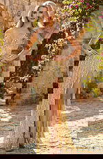 gold beaded v neckline dress 49270