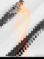 Strapless Beaded Gown with Plunging Neckline 49290 - Image 5