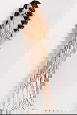 Sheer corset evening dress with sequins