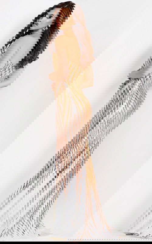 gold and white embellished dress 49315